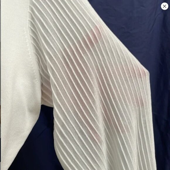 NEW REISS Sloane tie neck sheer sleeve knit top - Picture 4 of 9